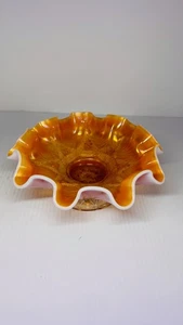 Dugan Ski Star Bowl Candy Dish With Ruffled Edges Early 1900's App 8” Across - Picture 1 of 24