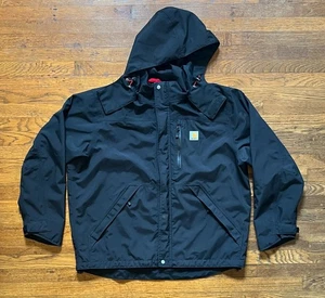 Carhartt Herren Large Schwarz Kapuze Mantel Regenjacke Shoreline Storm Defender - Bild 1 von 10