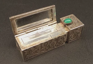 Bonito soporte para lápiz labial, de sílaba, con espejo incorporado y turquesa - Imagen 1 de 5