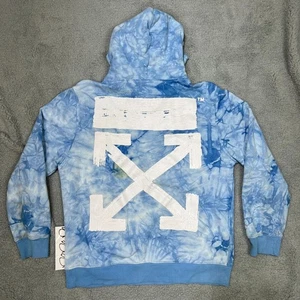 Sudadera con Capucha Off White Mujer Mediana M Azul Blanco Tie Dye Sudadera Polar 2013 Virgil - Imagen 1 de 11