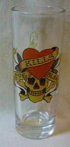 Ed Hardy Love Kills Slowly Tall Shooter Shot Glass - Picture 1 of 1