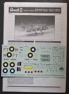Revell Spitfire escala 1/48 IXc/XVI - Calcomanías del Kit No. 04554 - Imagen 1 de 1