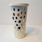 Kate Spade Gold Polka Dot Print 16Oz Thermal Travel Mug Coffee Cup Cold