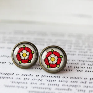 Pendientes de rosa Tudor, pendientes de rosa Henry Tudor, pendientes de rosa Henry Tudor - Imagen 1 de 5