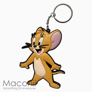 Tom and Jerry Rubber Keyring - Funny Cat Mouse Cartoon Key Chain Phone Charm - Picture 1 of 1