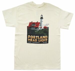 Liberty Graphics T-Shirt Portland Head Light House M L Cape Elizabeth Maine