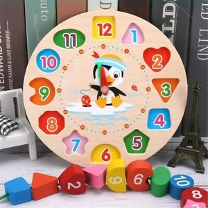 Children Clock Puzzle Montessori Learning Animals Tangram Cognitive Numbers 010 - Picture 1 of 6