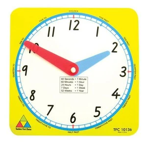 Clock Face Teacher Demo 27cm Large Math Resource Kids Games School Classroom - Picture 1 of 1