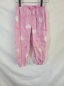 VINTAGE 2013 Sanrio Hello Kitty Girls Size 5 Pants Bows Heart Gingham Check Pink - Picture 1 of 13
