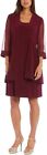 R&M Richards Women’s Two-Piece Embellished Ruffled Dress with Jacket