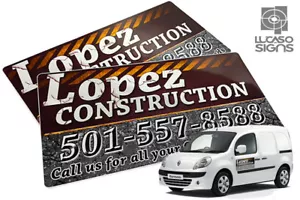 Car Magnets with Custom Graphics Door Signs Outdoor Pair Set 24" X 12" each - Picture 1 of 6