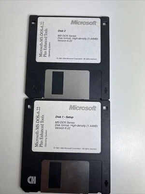 Microsoft MS-DOS 6.22 plus enhanced tools 3.5" floppy disks, Vintage - Image 1 of 4