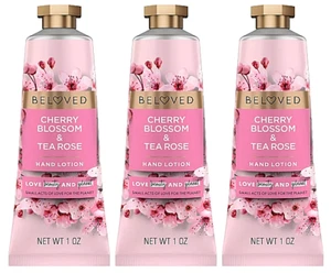 Beloved Cherry Blossom & Tea Rose Moisturizing Hand Cream Lotion, 1 oz-Pack of 3 - Picture 1 of 3