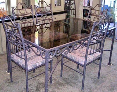 Juego de comedor de hierro forjado martillado vintage hecho a mano Southwest enviamos $$ Foto 1 de 4