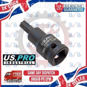 1/2" INCH DRIVE T40 IMPACT TORX TX STAR BIT SOCKET 53MM MALE SQUARE CRV S2 - Picture 1 of 4