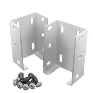 2-Pack Aluminum Fence Rail Metal Bracket Heavy Duty Outdoor Garden Vinyl Fencing - Picture 1 of 4