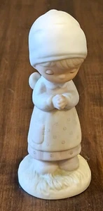 1981 Precious Moments E-7155  “Thanking Him For You” Figurine ~ No Box ~ T7553 - Foto 1 di 8