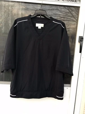 CAMISA DE GOLF CUTTER & BUCK HOMBRE CUELLO EN V MANGA CORTA, NEGRA CON BLANCO TALLA GRANDE Foto 1 de 4