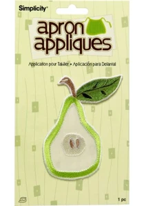 SIMPLICITY Apron Appliques Embroidered Iron-On Patch - PEAR - Picture 1 of 1