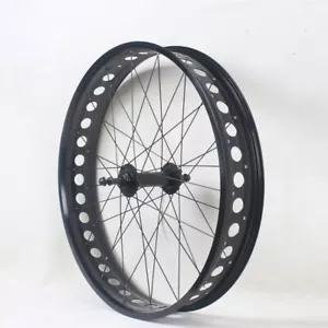 20/24/26X4.0 Inch Beach Snow Bike Front/Rear Wheels Fat Bicycle Front Wheels 36H - Picture 1 of 14