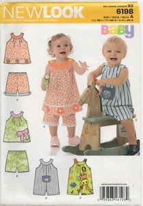 New Look Sewing Pattern 6198 Baby Top Shorts & Suit Applique Boy Girl NB - L NEW - Picture 1 of 14