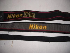 LOT OF 3 NIKON CAMERA STRAPS, D1H WIDE STRAP GREY WIDE STRAP & BLACK VINTAGE - Picture 1 of 3
