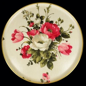 Vintage Beswick Peony Rose Serving Vanity Tray Fiberglass Tea Garden Party Pink - Picture 1 of 21