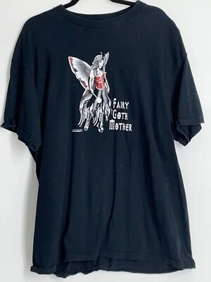 Vintage T-Shirt Fairy Goth Mother Offworld Designs 2002 Wings Corset Wand 2XL Foto 1 de 4