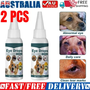 2X Conjunctivitis Treatment Pet Eye Drops Dog Cat Horse Rabbit Eyes Care AU - Picture 1 of 13