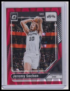 2024-25 Donruss Optic #196 Jeremy Sochan Red Seismic 004/149 - Picture 1 of 2