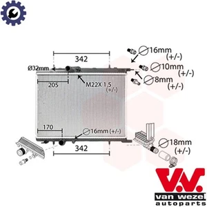 RADIATOR ENGINE COOLING 40002300 FOR PEUGEOT 308 PARTNER/Box/Body/MPV/TEPEE 1.6L - Picture 1 of 9