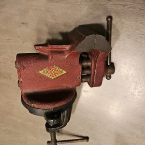 Vintage BRINK & COTTON 1920s Clamp-on Vise w/ Swivel Base - 2.5" Jaws - Picture 1 of 9