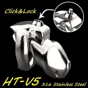 Dispositivo de castidad masculina Click&Lock Click&Lock HT-V5 de metal de acero inoxidable 316 para hombre - Imagen 1 de 29