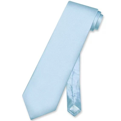 Corbata Biagio 100% SEDA EXTRA LARGA Sólida Color AZUL BEBÉ Para Hombres XL Corbata para Cuello Foto 1 de 2