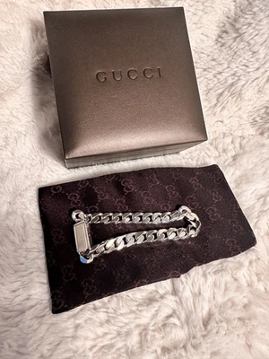Gucci Sterling Silver Chunky Curb Link heavy Bracelet 44g fully hallmarked  21cm - Image 1 of 4