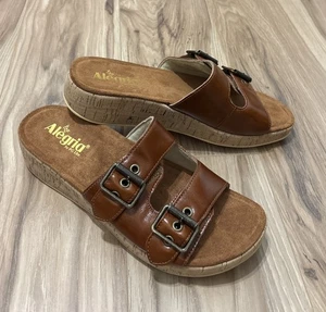 Alegria Women's 10 EU40 Mistie Sandal Luggage Two Adjustable Hook and Loop -NWOB - Picture 1 of 11