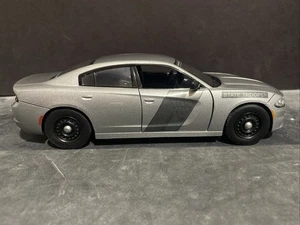 NJSP 1:24 Scale Die-Cast 2023 Dodge Charger Silver Ghost Unit - Picture 1 of 4