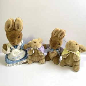 Eden Beatrix Potter Lote 4 Peluche Mrs Rabbit Peter Mopsy Cottontail 1985 Relleno - Imagen 1 de 19