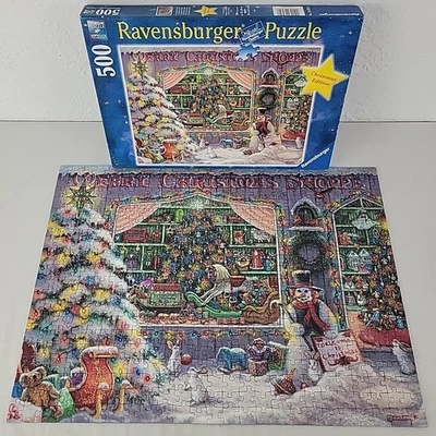 Rompecabezas Tienda Feliz Navidad Ravensburger 500 piezas Árbol Tienda Navidad COMPLETO GUC Foto 1 de 4