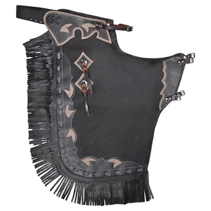 51HS Hilason Western Erwachsene Pro Rodeo Bronc Bullenreiten Echtleder Chinks - Bild 1 von 5