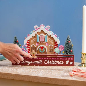 Baking Spirits Bright Table Décor Gingerbread House Christmas Countdown Wood, 13 - Picture 1 of 4