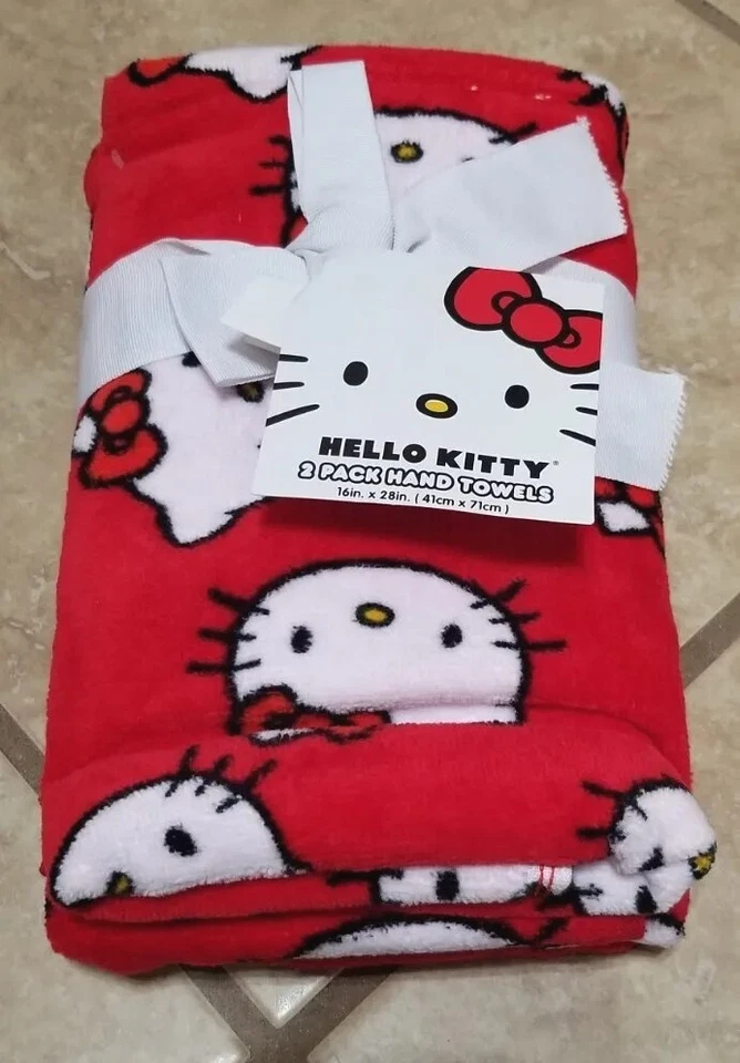 Hello Kitty Hand Towels Red Set Of 4 Sanrio