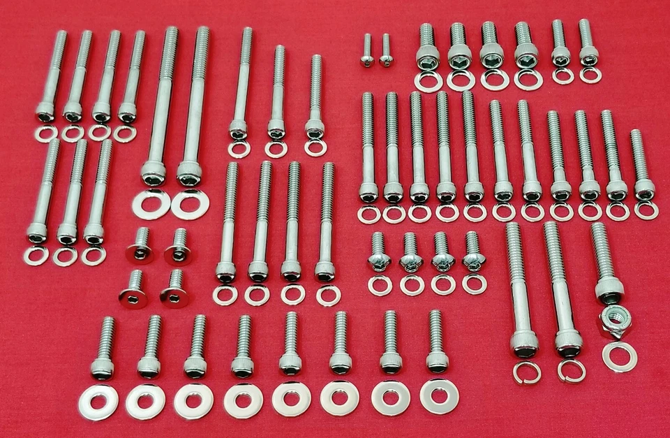 1995-1999 BUELL LIGHTNING THUNDERBOLT CYCLONE POLISHED STAINLESS ENGINE BOLT KIT - Image 1 of 1