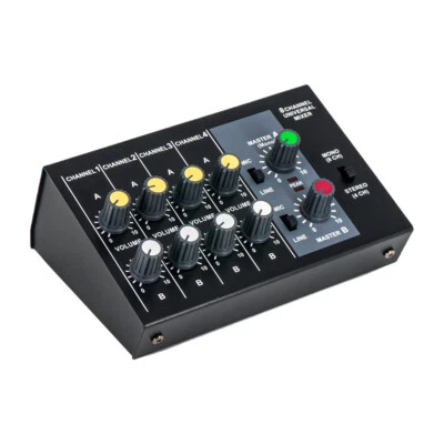 8 Channels Microphone Mono Stereo Audio Mixer Sound Mixing Amplifier For Karaoke - Image 1 of 4