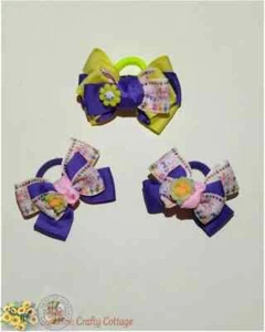 Happy Easter Spring Hair Bow Set of 3 - Picture 1 of 7