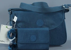 KIPLING DESPINA NOCHE VERDE AZULADO TONAL Bandolera Bolso de Hombro y PIXI Conjunto de Cartera KI1992 - Imagen 1 de 3