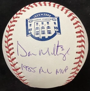 Don Mattingly Signed Baseball Yankee Stadium Logo 1985 AL MVP Auto Inscrip TPG - Picture 1 of 7