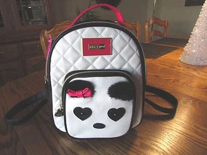 Betsey Johnson Rucksack gesteppt schwarz creme mittelgroß neu mit Etikett - Bild 1 von 10