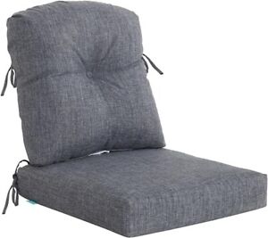 QILLOWAY Outdoor Chair Cushion Set Charcoal Gray / Black 22" x 22" Model HC05