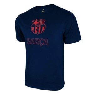 FC Barcelona – Navy Team Crest Poly Cotton T-Shirt - Picture 1 of 5